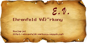 Ehrenfeld Várkony névjegykártya